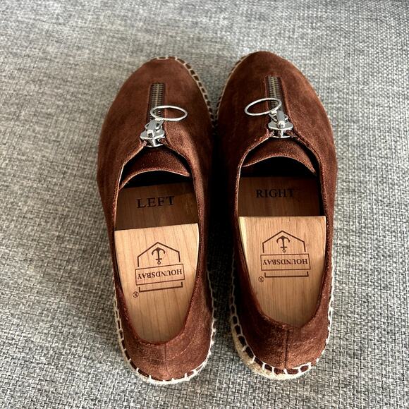 NWOT Alexander Wang Devon Brown Suede Espadrilles US 8 EU 38  Platform Zip Shoes - Picture 15 of 16